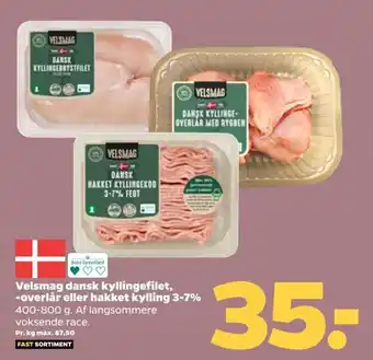 Netto Velsmag dansk kyllingefilet, -overlår eller hakket kylling 3-7% tilbud