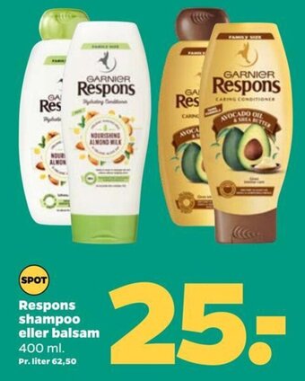 Netto Respons shampoo eller balsam 400 ml. tilbud