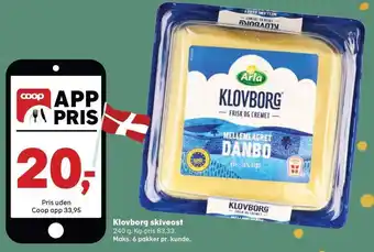 SuperBrugsen Klovborg skiveost 240 g. tilbud