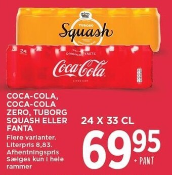 MENY Coca-cola, coca-cola zero, tuborg squash eller fanta tilbud
