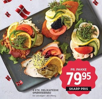 MENY 4 stk. delikatesse smørrebrød tilbud