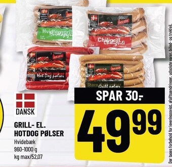 Grill- el. hotdog pølser