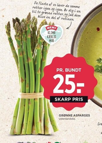 MENY Grønne asparges tilbud
