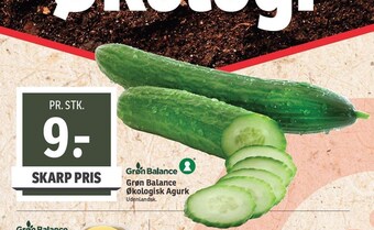 Grøn balance økologisk agurk