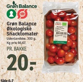 SPAR Grøn balance økologiske snacktomater tilbud