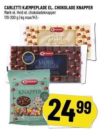 Løvbjerg Carletti kæmpeplade el. chokolade knapper tilbud