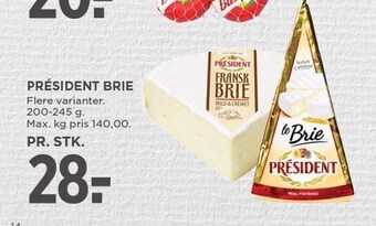 MENY President brie tilbud