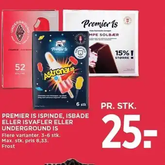 MENY Premier is ispinde, isbåde eller isvafler eller underground is tilbud