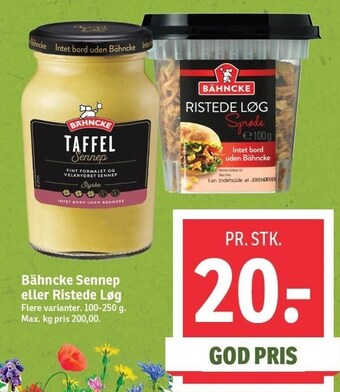 Bähncke sennep eller ristede løg