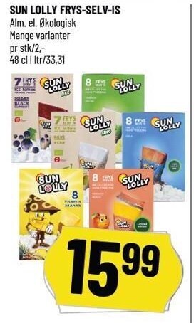 Løvbjerg Sun lolly frys-selv-is tilbud