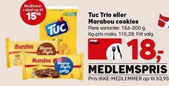 Tuc Trio eller Marabou cookies