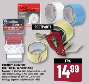 Løvbjerg Nanotape, gaffatape, mini-tape el. tapedispenser tilbud