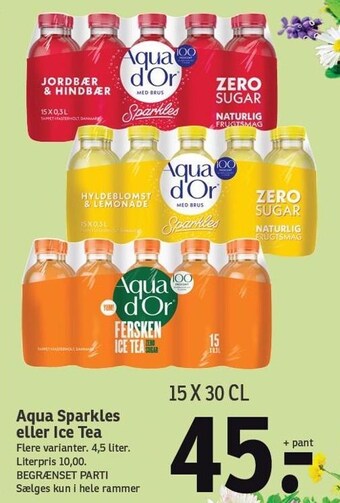 SPAR Aqua sparkles eller ice tea tilbud