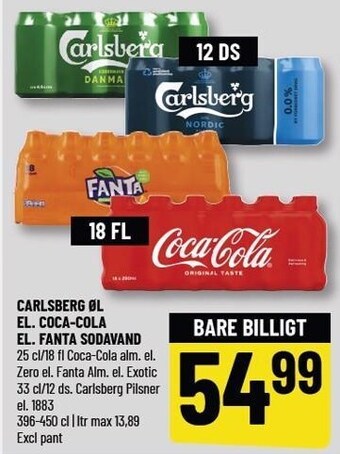 Løvbjerg Carlsberg øl el. coca-cola el. fanta sodavand tilbud