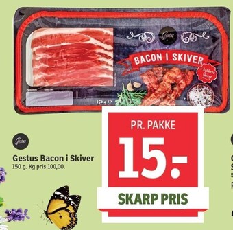 SPAR Gestus bacon i skiver tilbud