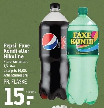Pepsi, faxe kondi eller nikoline