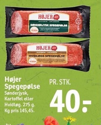 SPAR Højer spegepølse tilbud