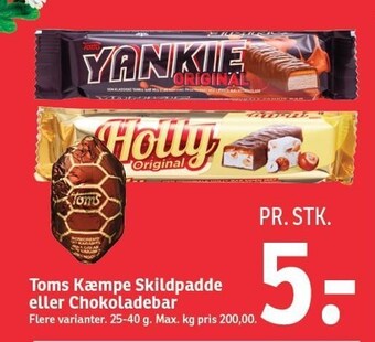 SPAR Toms kæmpe skildpadde eller chokoladebar tilbud