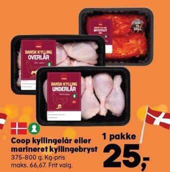 SuperBrugsen Coop kyllingelår eller marineret kyllingebryst 375-800 g. tilbud