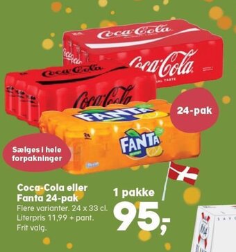 SuperBrugsen Coca-Cola eller Fanta 24-pak tilbud