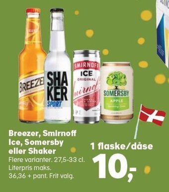 SuperBrugsen Breezer, Smirnoff Ice, Somersby eller Shaker tilbud