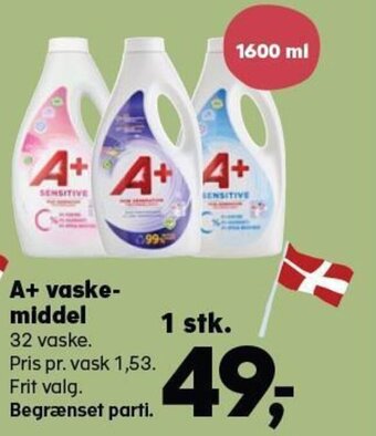 SuperBrugsen A+ vaskemiddel tilbud