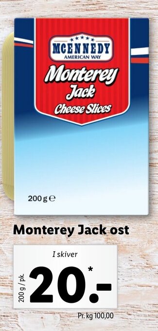 Lidl Monterey Jack ost tilbud