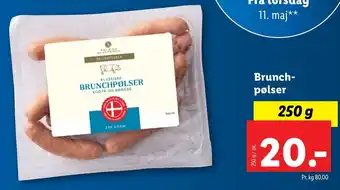 Lidl Brunch- pølser 250 g tilbud