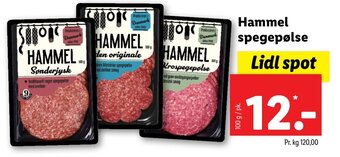 Lidl Hammel spegepølse tilbud