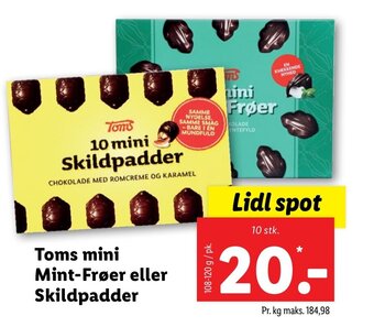 Lidl Toms mini Mint-Frøer eller Skildpadder tilbud