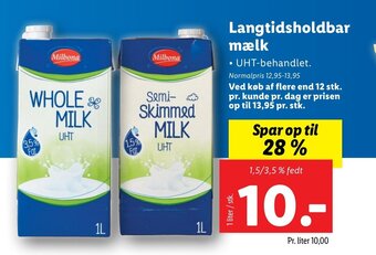 Lidl Langtidsholdbar mælk tilbud