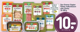 REMA 1000 Den Grønne Slagter Pålæg, kalkunbacon eller postej 70-250 g tilbud