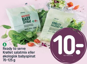 REMA 1000 Ready to serve Krøllet salatmix eller økologisk babyspinat 70-125 g tilbud