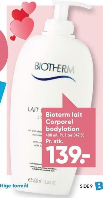 Bilka Biotherm lait corporel bodylotion tilbud