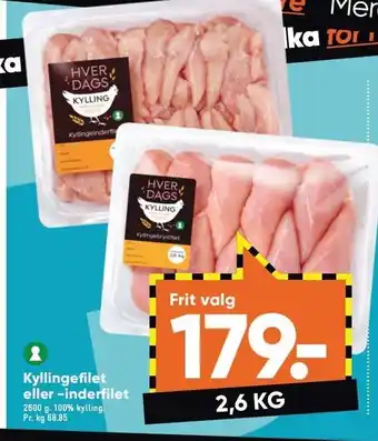 Bilka Kyllingefilet el. inderfilet tilbud