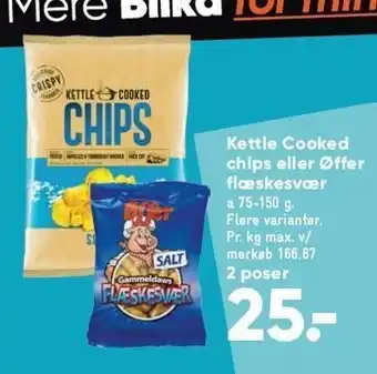 Bilka Kettle cooked chips eller øffer fkæskesvær tilbud