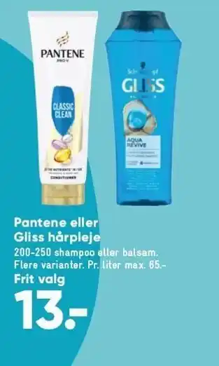 Bilka Pantene el. gliss hårpleje tilbud