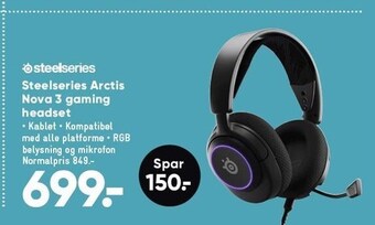 Bilka Steelseries arctic nova 3 gaming headset tilbud