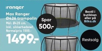 Bilka Max ranger ø426 trampolin tilbud