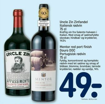 REMA 1000 Mentor red port finish Douro DOC Portugisisk rødvin tilbud