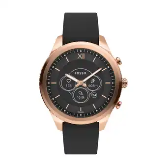 Power Fossil stella gen 6 smartwatch 41 mm rosaguld/læder sort tilbud