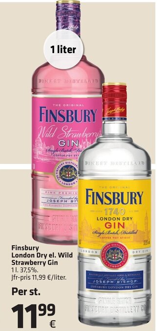 Fleggaard Finsbury London Dry el. Wild Strawberry Gin tilbud