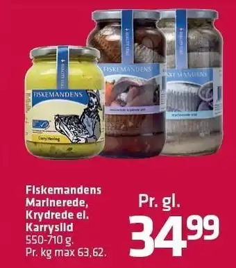 Fleggaard Fiskemandens kryddersild, marinerede el. karrysild tilbud