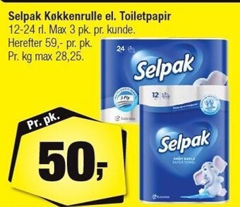 Calle Selpak køkkenrulle el. toiletpapir 12-24 rl. tilbud