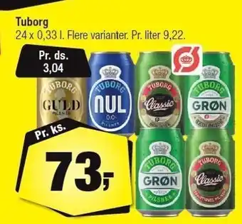 Calle Tuborg 24x0,33 l. tilbud