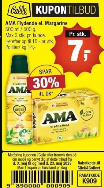 Ama flydende el. margarine - kupon tilbud