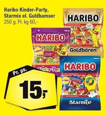 Calle Haribo kinder-party, starmix el. guldbamser tilbud