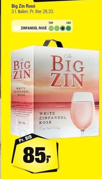 Calle Big zin rosé 3 l. tilbud