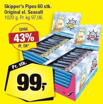 Calle Skipper´s pipes 60 stk. original el. seasalt tilbud