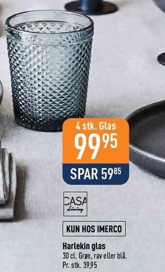 Imerco Casa living harlekin glas tilbud